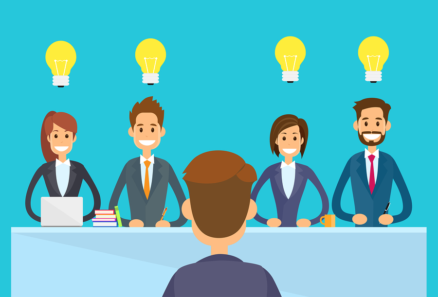 Business People Idea Concept Light Bulb Sitting Office Desk